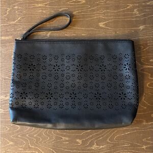 Boutique Black Laser Cut Floral Clutch Purse